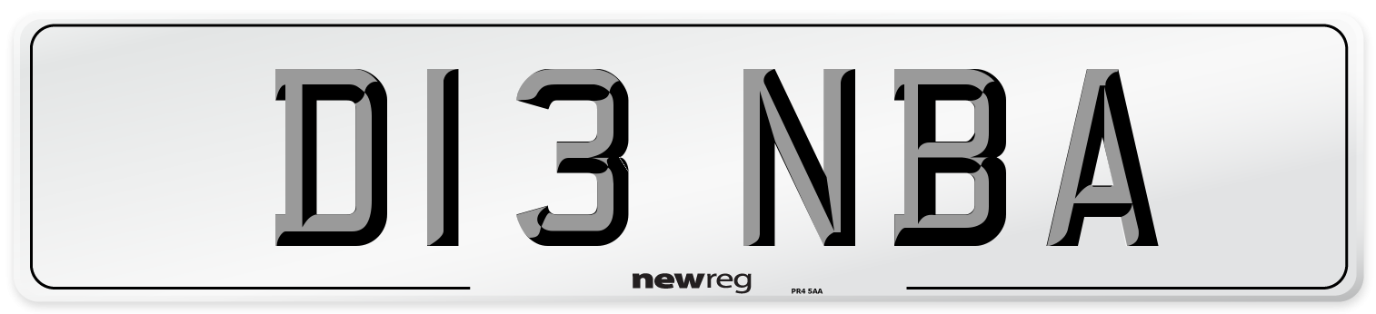 D13 NBA Number Plate from New Reg
